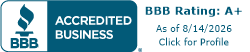 BBB Accredited Business A+ Rating